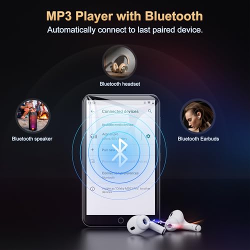80GB MP3 Player with Bluetooth and WiFi, 4.0" IPS Touch Screen Android Player (Black) X3388