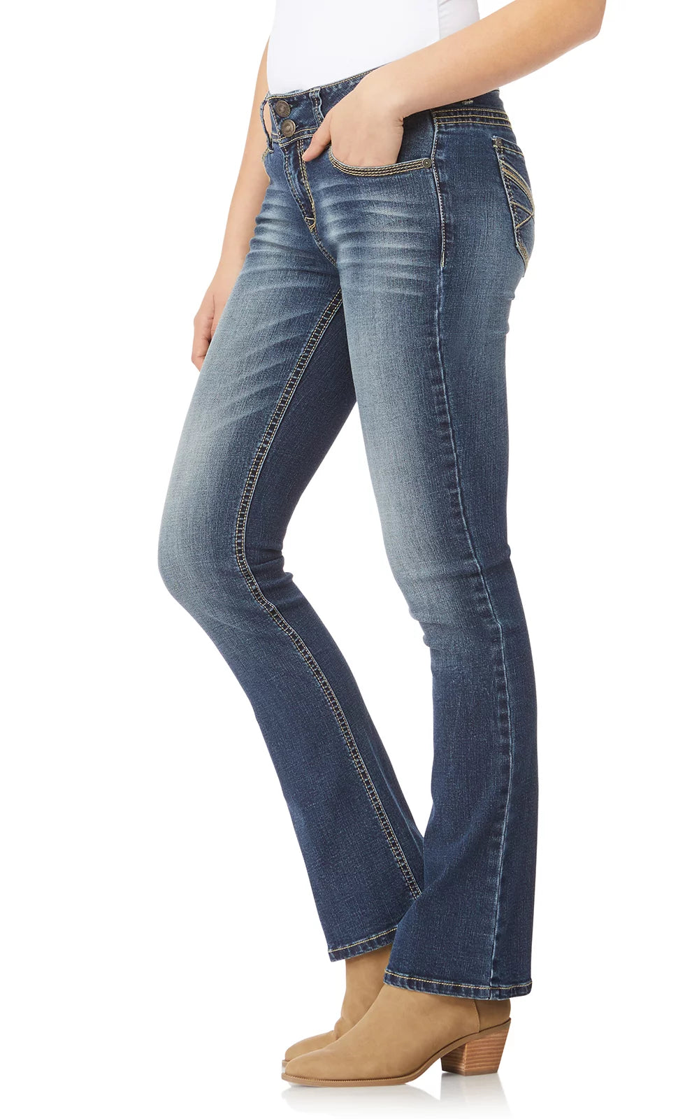 Women's Bootcut Mid-Rise Stretch Jeans T57438