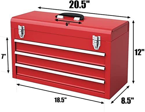 20" 3 Drawer Heavy Duty Steel Tool Box W52577