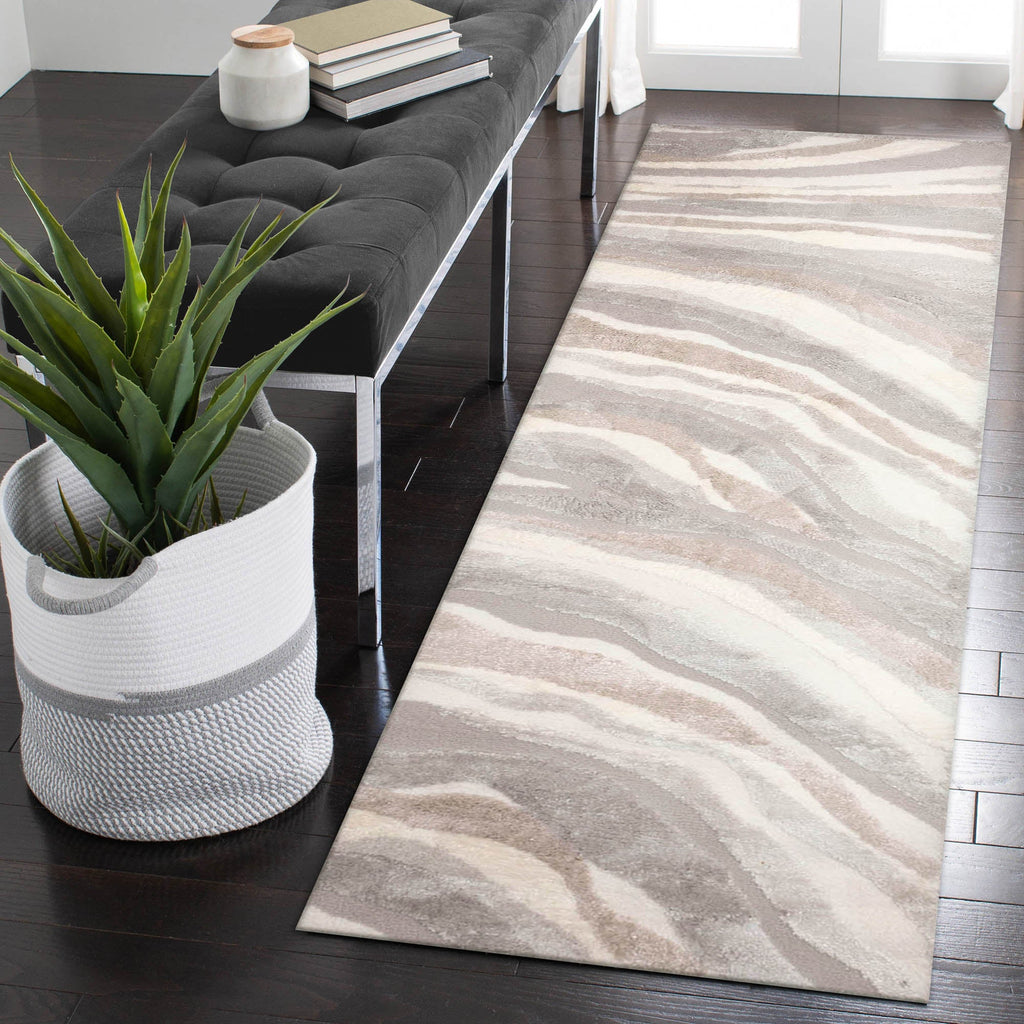 Fiord Wave Indoor Area Rug with Non-Skid Backing