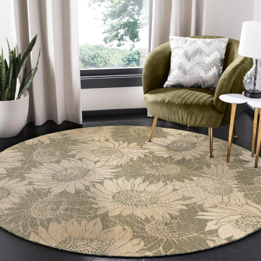 Carmel Sunflower Field Indoor Outdoor Area Rug