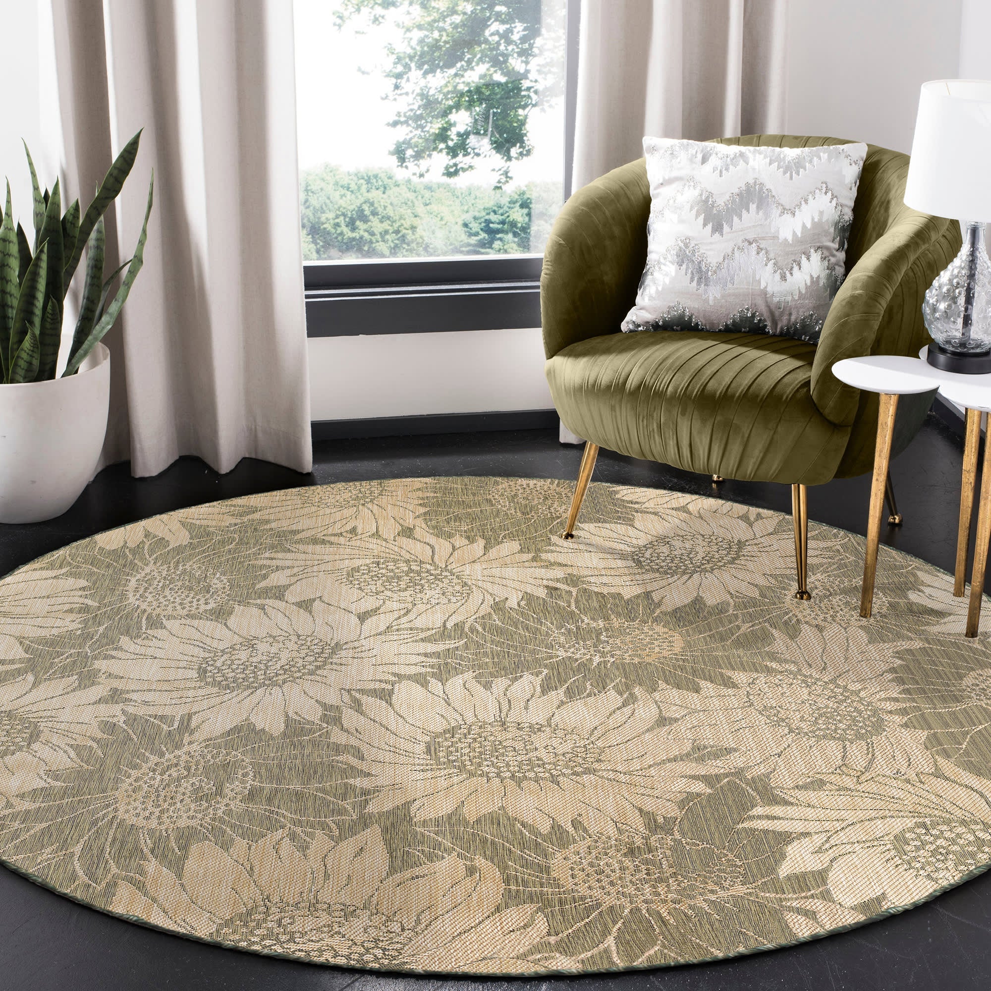 Carmel Sunflower Field Indoor Outdoor Area Rug