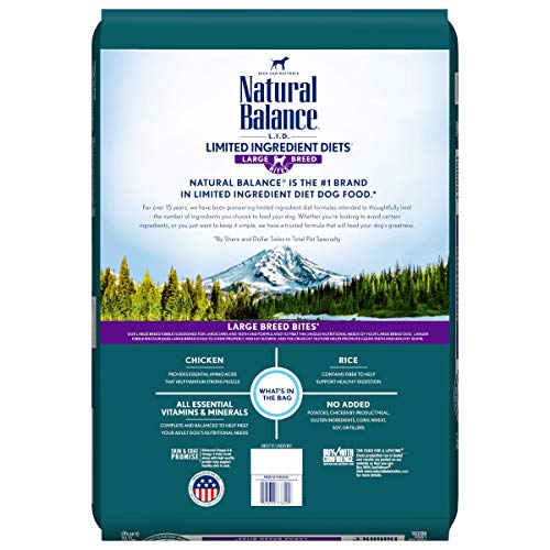 26 Pound Limited Ingredient Dry Dog Food with Lamb & Brown Rice N1094