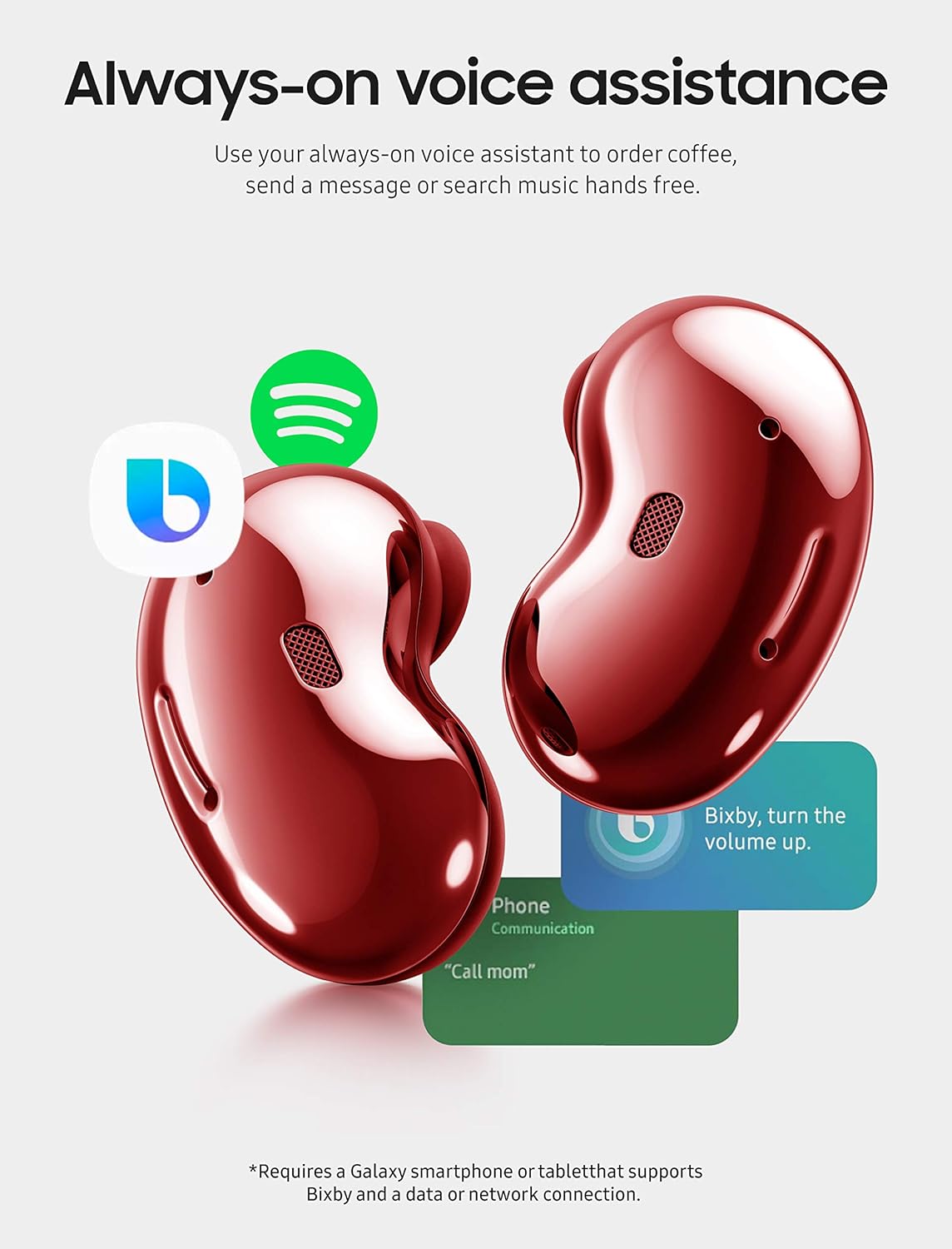 Mystic Red True Wireless Earbuds with Active Noise Cancelling and Charging Case E869