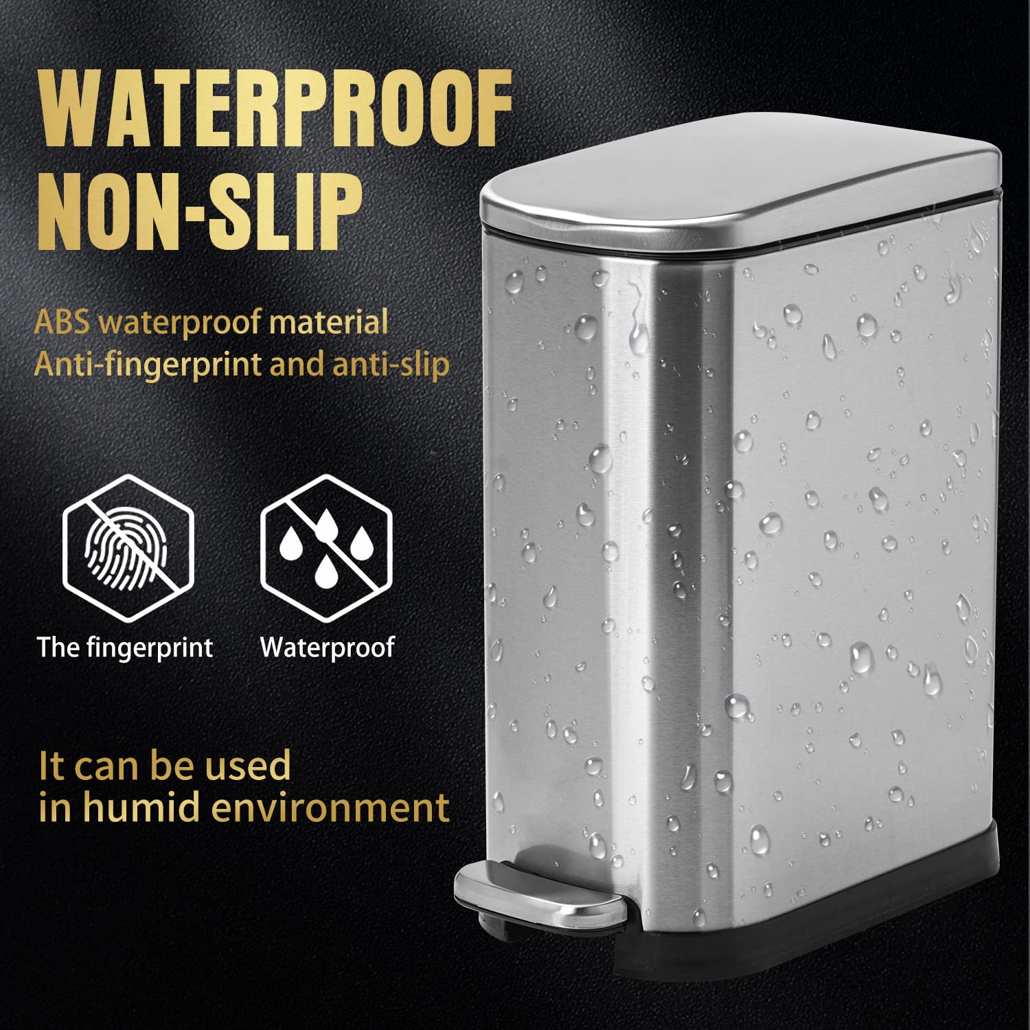 Stainless Steel Step Trash Can 10L Q823