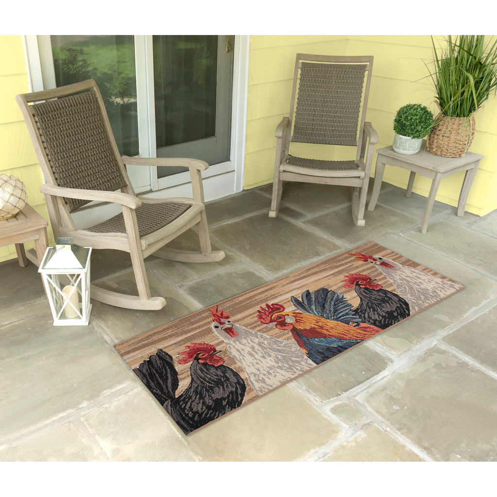Esencia Three Roosters Indoor Outdoor Mat