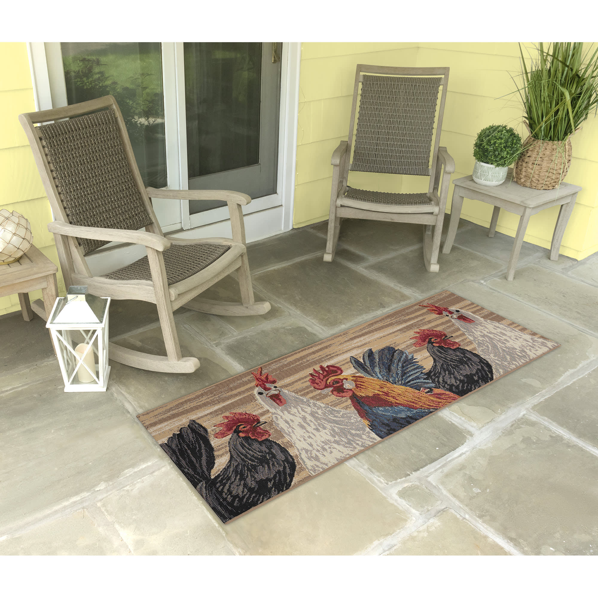 Esencia Three Roosters Indoor Outdoor Mat