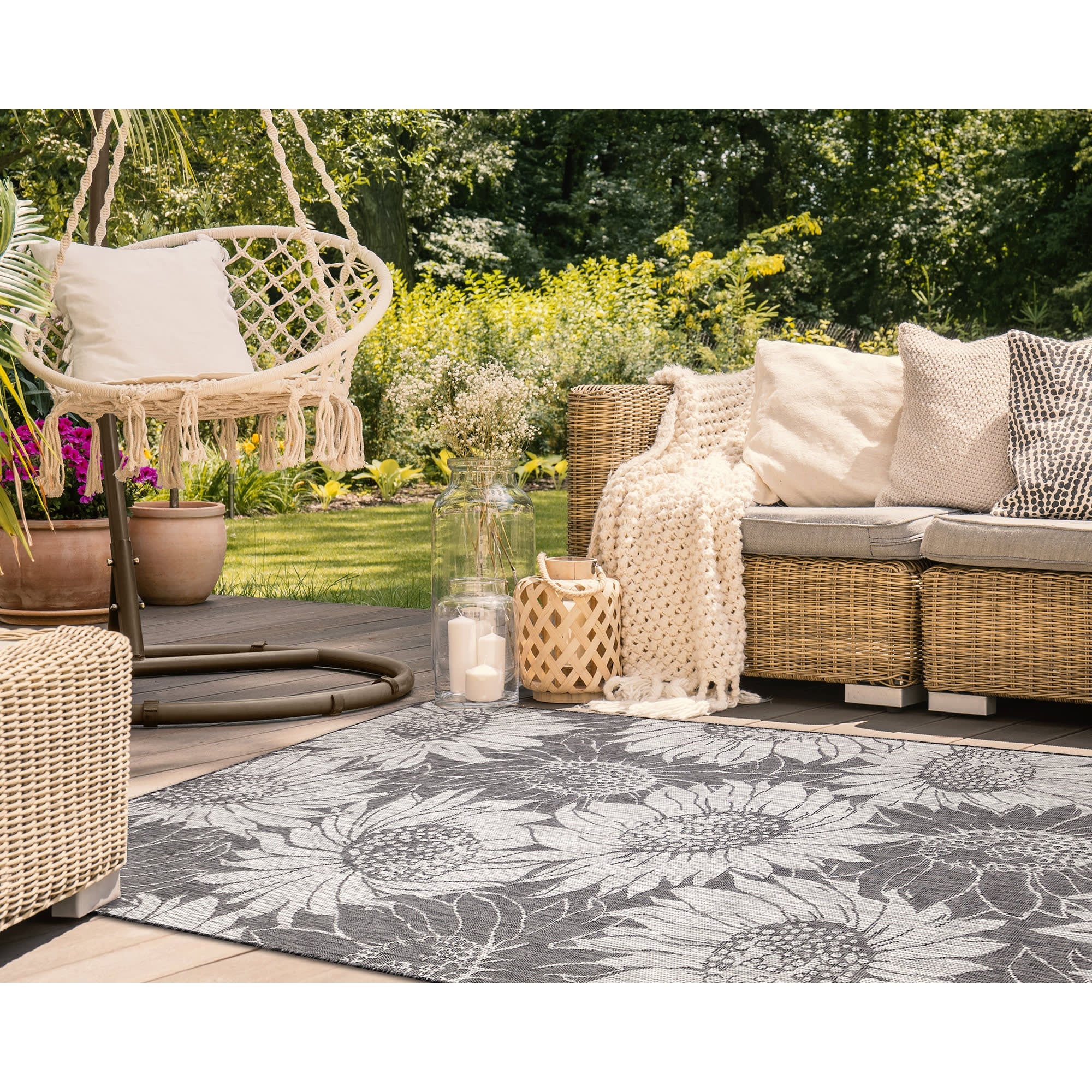 Carmel Sunflower Field Indoor Outdoor Area Rug