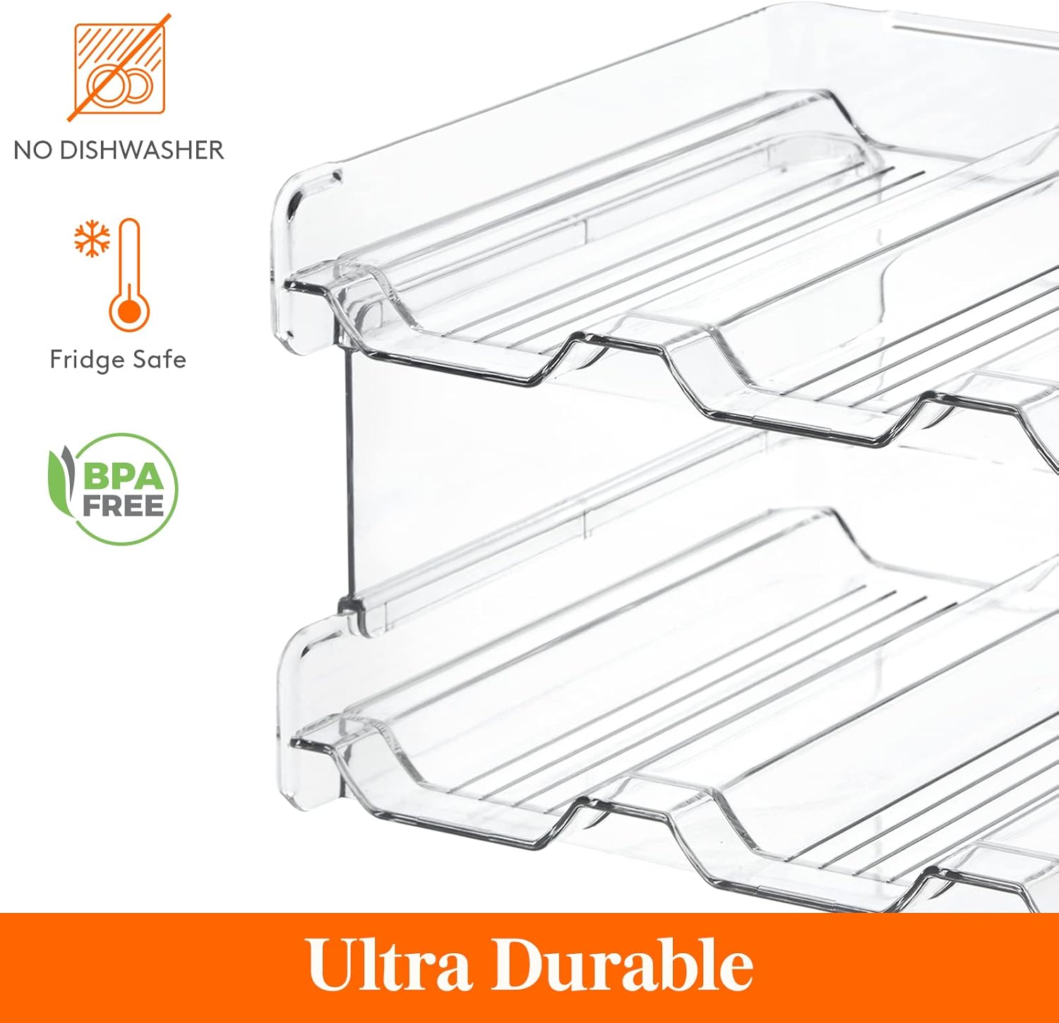 Stackable Water Bottle Organizer for Cabinet, Holds up to 15 Cans Z795