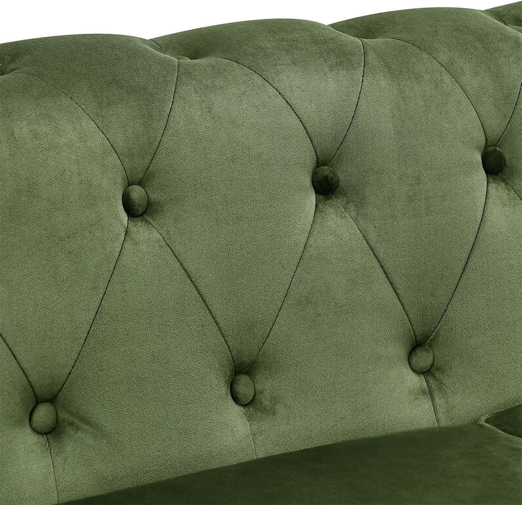 Green Velvet 3 Seater Chesterfield Sofa Z3756