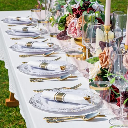 350PCS Gold Plastic Dinnerware Set A36433