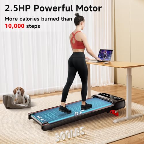 Walking Pad Treadmill with Incline, Under Desk Treadmill, Portable Treadmill with Remote Control, Compact Treadmill X995