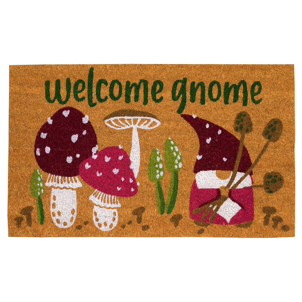 Natura Welcome Gnome Coir Doormat with Non-Slip Backing