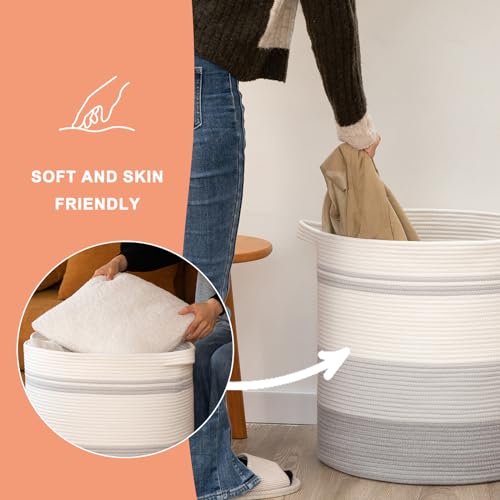 Gradient Yellow 80L Woven Laundry Basket with Handles I460