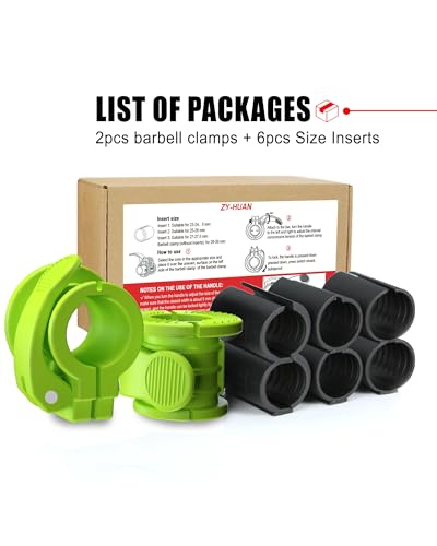 Barbell Clips 1 inch Barbell Clamps 0.9-1.18inch Quick Release Weight Clips Multi-Size Adjustable Olympic Barbell Clamps All red D17940