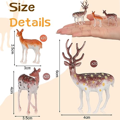 60 Pcs Mini Plastic Deer Figurines Cake Toppers B488
