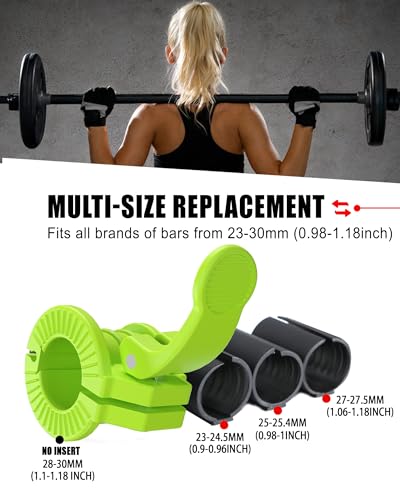 Barbell Clips 1 inch Barbell Clamps 0.9-1.18inch Quick Release Weight Clips Multi-Size Adjustable Olympic Barbell Clamps All red D17940