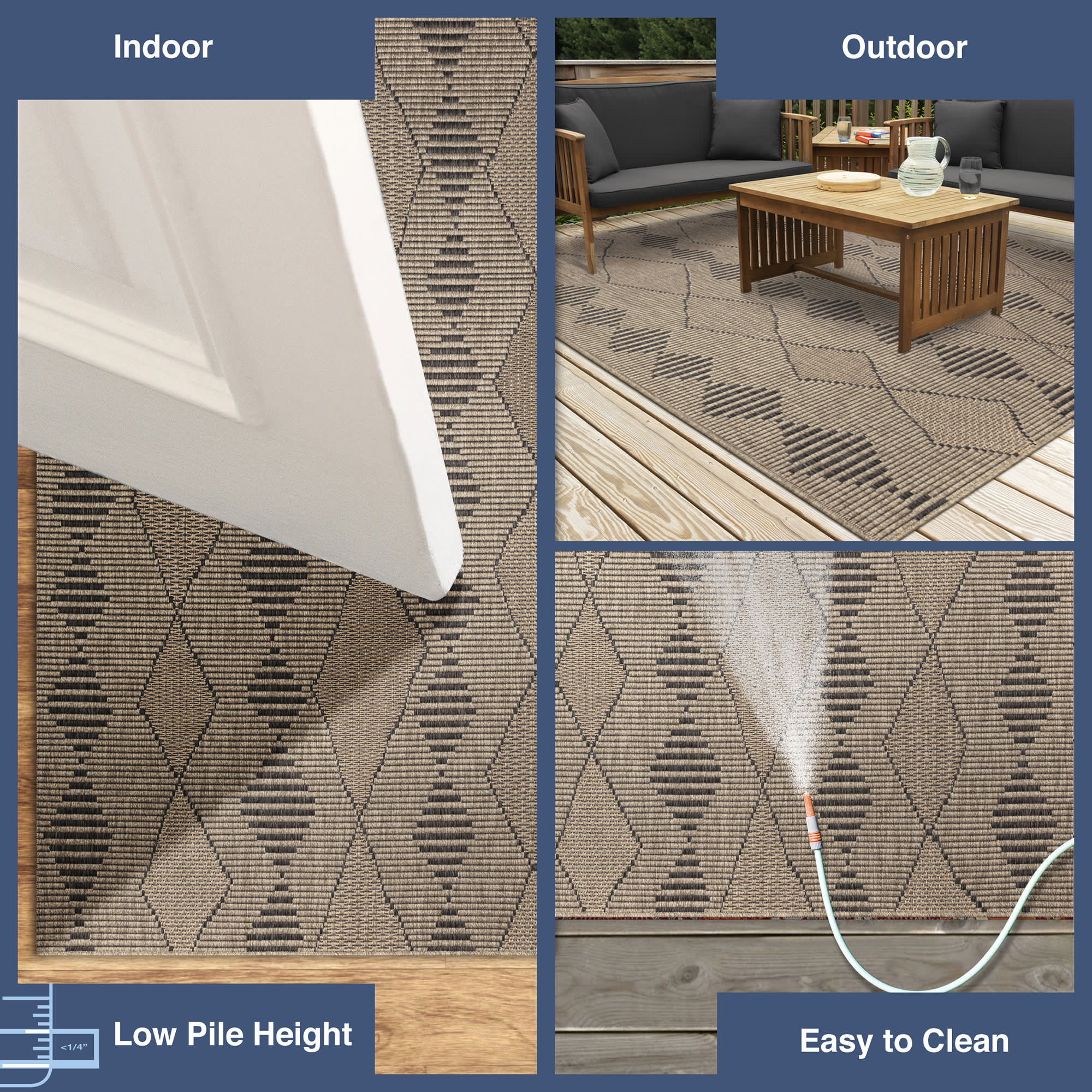 Monaco Diamonds Indoor Outdoor Area Rug