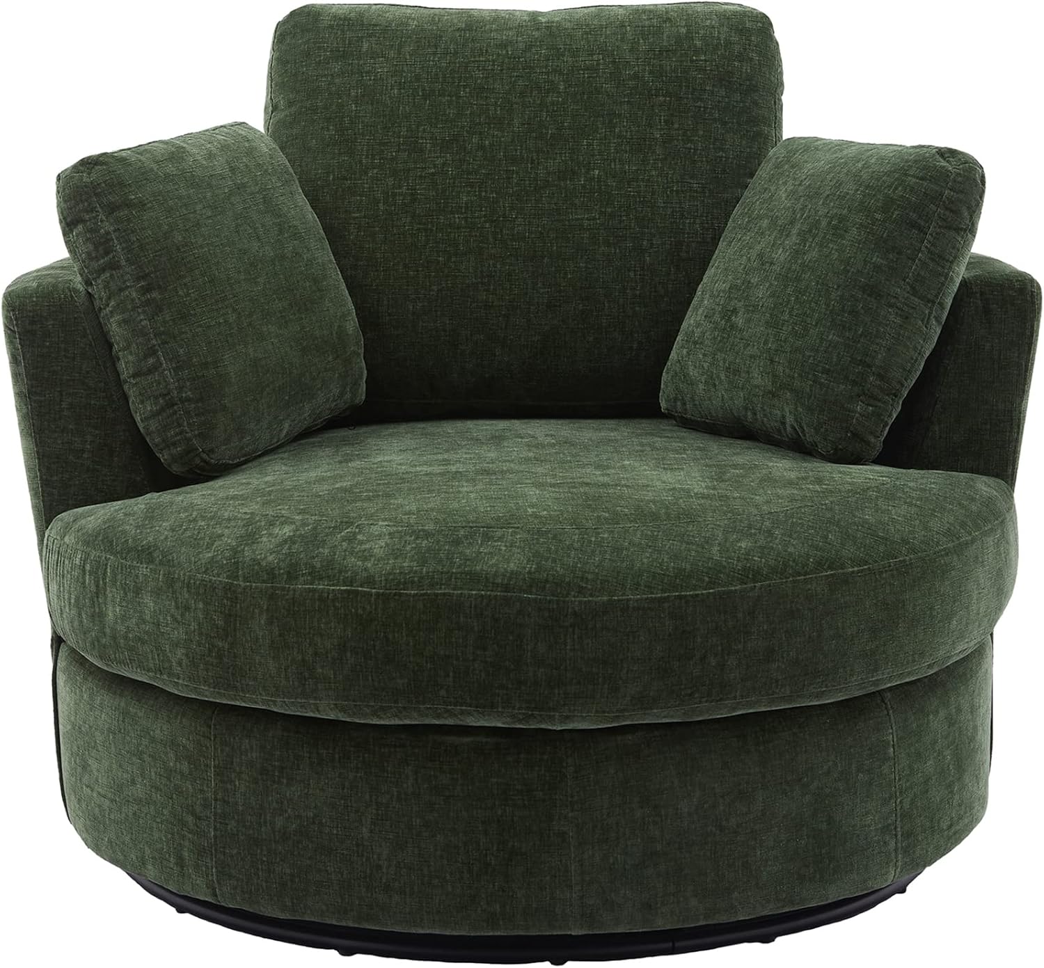 Green Chenille Oversized Swivel Barrel Chair E92110