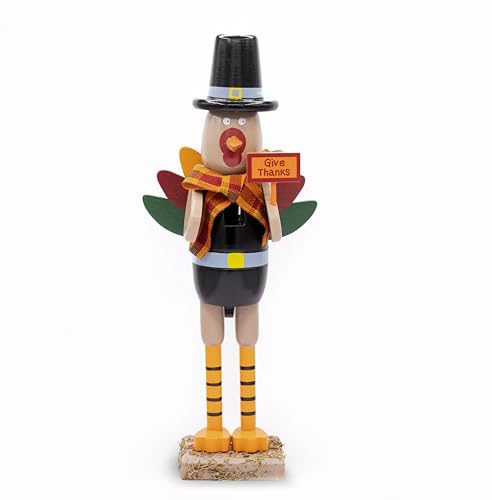 Green and Orange Wooden Turkey Nutcracker T43648