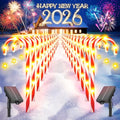 12 Pack Solar Candy Cane Lights, 72 LEDs Waterproof Outdoor Christmas Decorations J21599