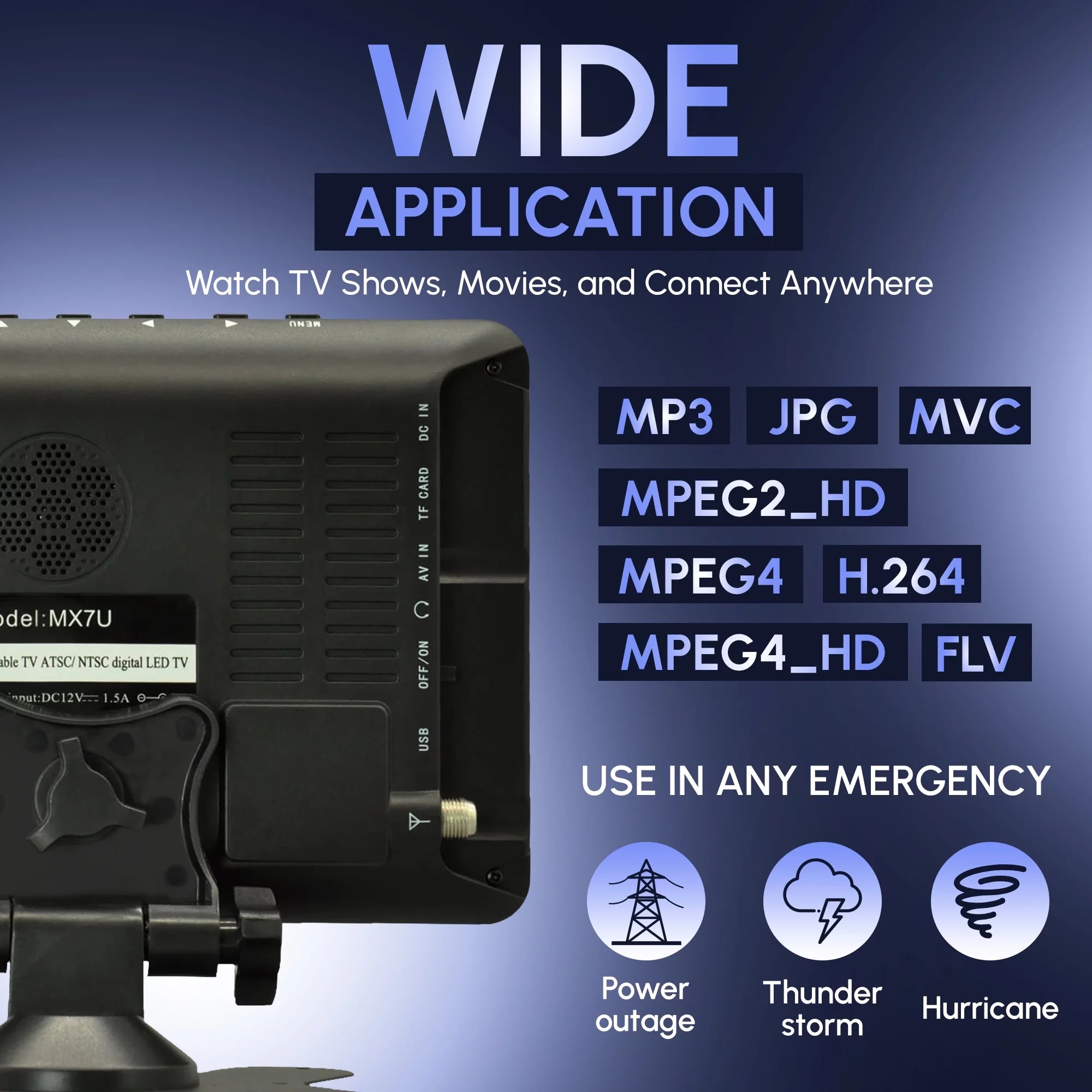 7" Portable LCD TV with Remote Control K6025