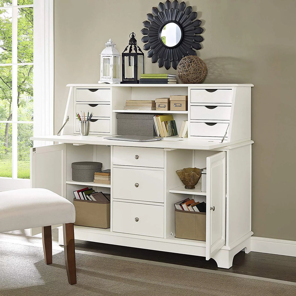 White Secretary Desk D844