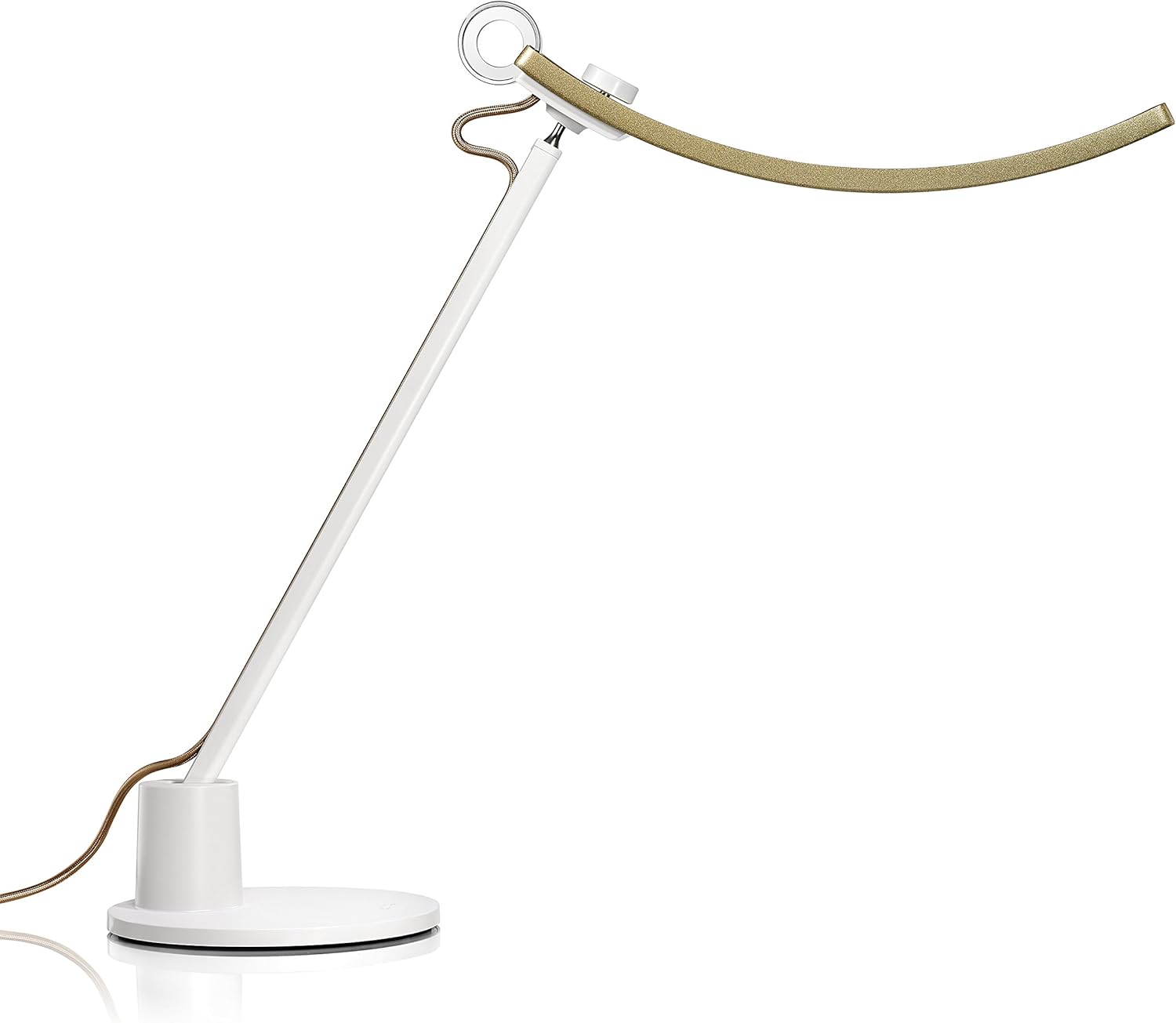 Silver LED Desk Lamp with Auto-Dimming, CRI 95, 35” Wide Illumination O90356