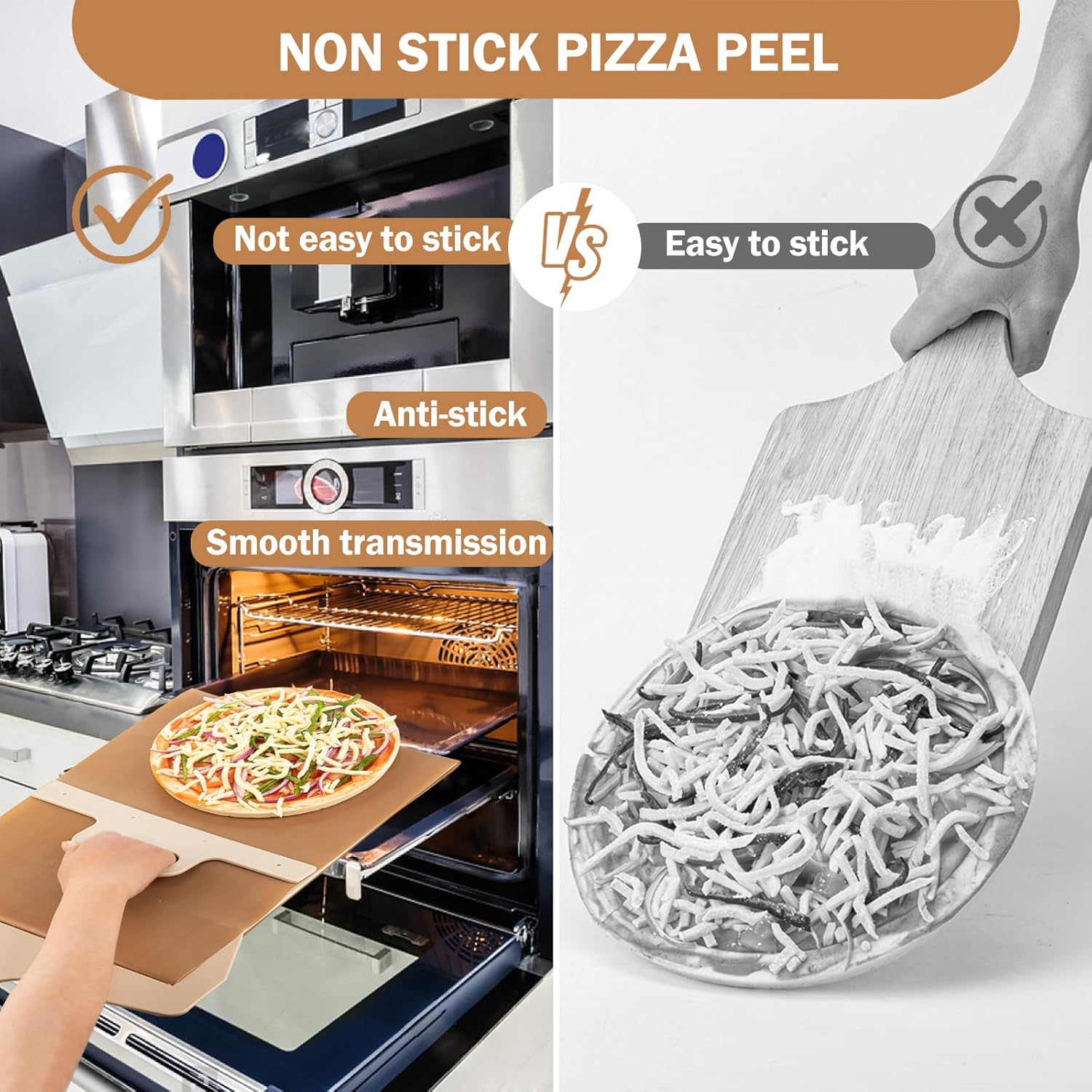 12 inch Non-Stick Pizza Peel with Handle J74725