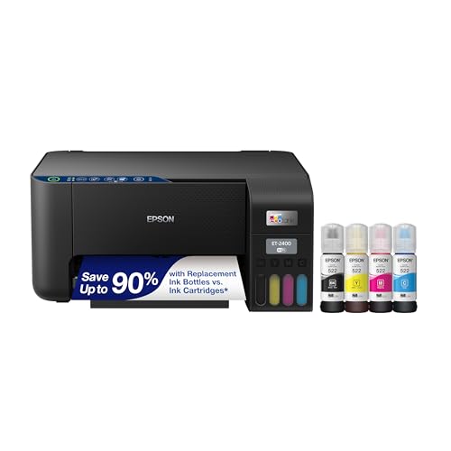 Wireless Color All-in-One Supertank Printer with Scan and Copy, Black Z645686