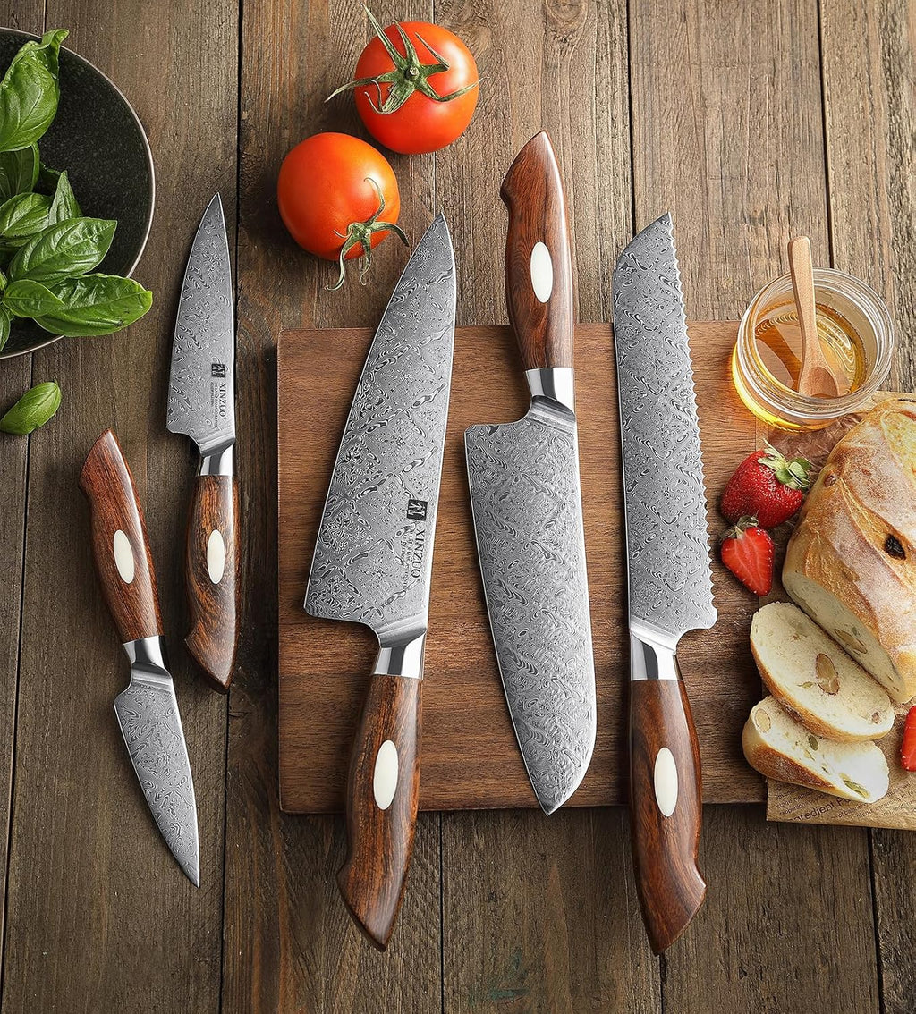 5-Piece Damascus Steel Knife Set K192669