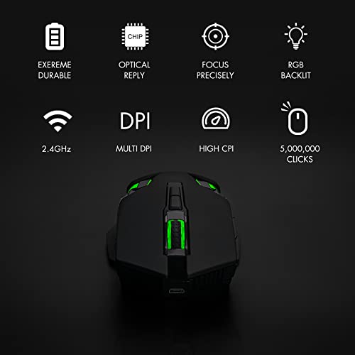 Rechargeable LED Backlit Tenkeyless Compact 87 Keys 6 Button Wireless Keyboard Mouse Combo C32397