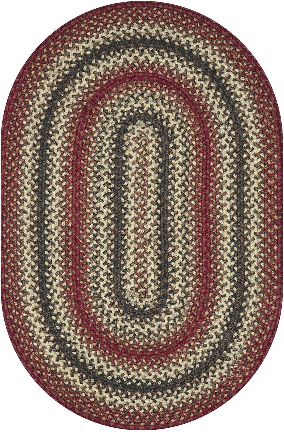 Red Braided Rugs 27x45 Oval K1293