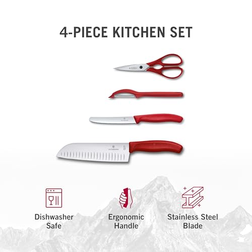 Red Set of 4 Knife Set M29567