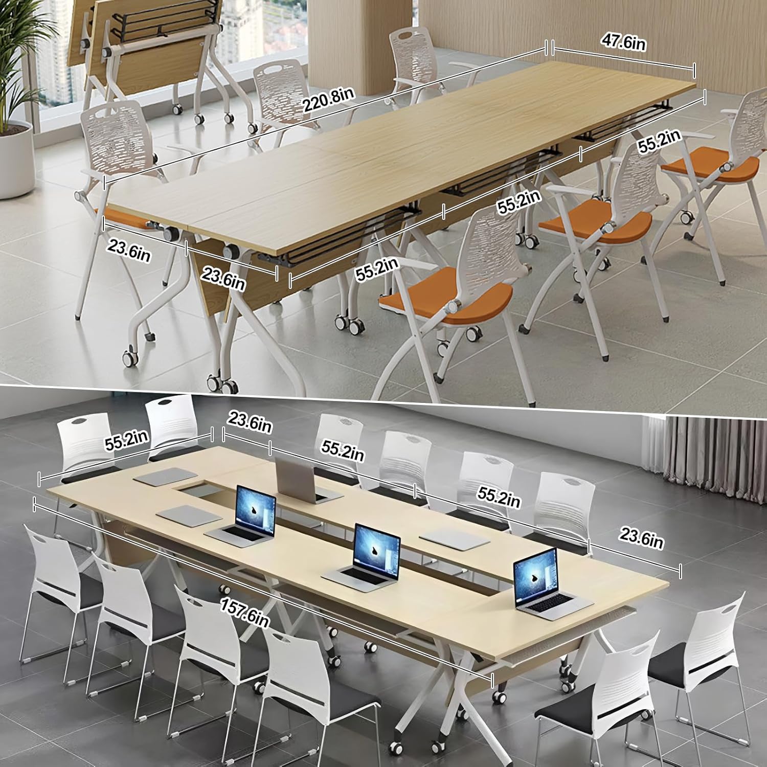 6-Pack Folding Conference Table with Caster Wheels U972