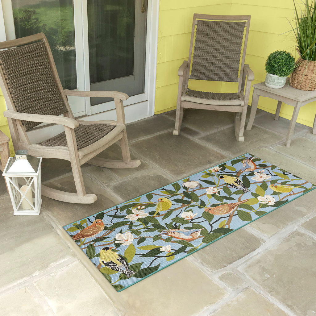 Esencia Floral Finches Indoor Outdoor Mat