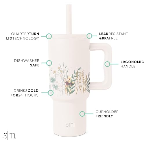 24 oz Tumbler with Handle and Silicone Straw Lid D625531