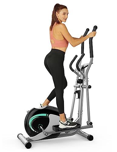 Compact Elliptical Exercise Machine with 8 Levels Adjustable Resistance T71400