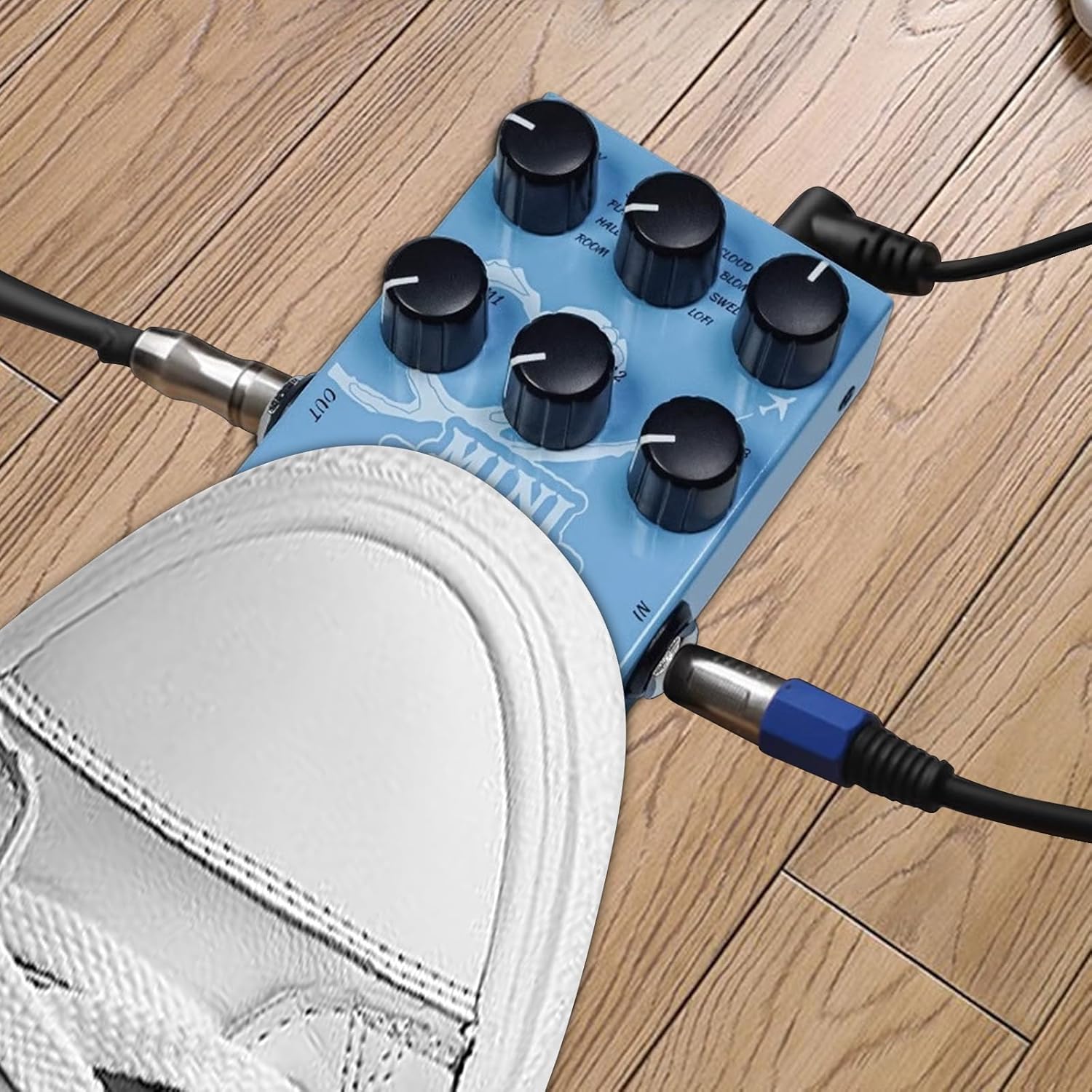 Digital Reverb Pedal with 9-Mode Reverb Selection for Guitar Bass A5144