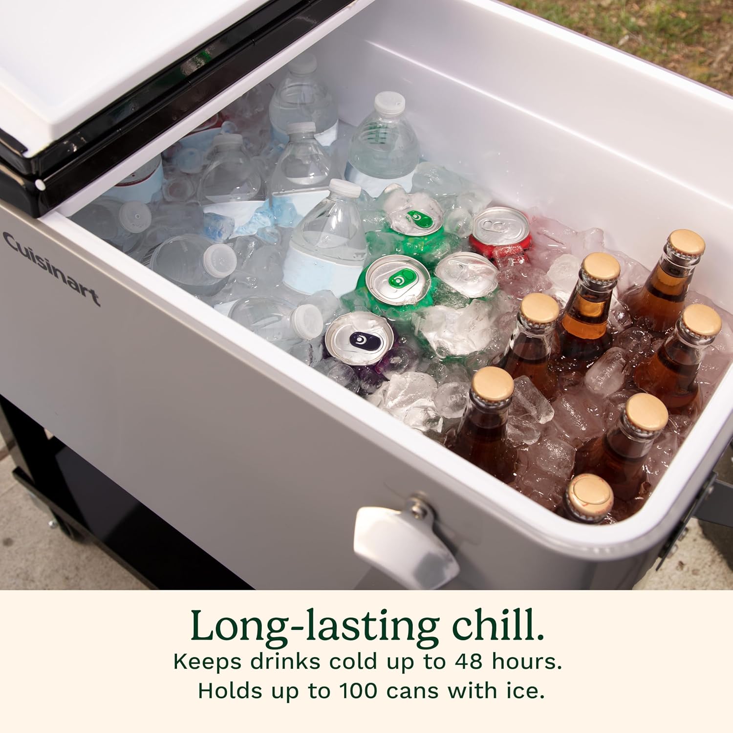 Portable 80-Quart Outdoor Cooler Cart with Dual-Sided Lid G166084