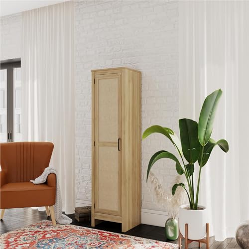 Black Oak 1-Door Tall Cabinet U45948