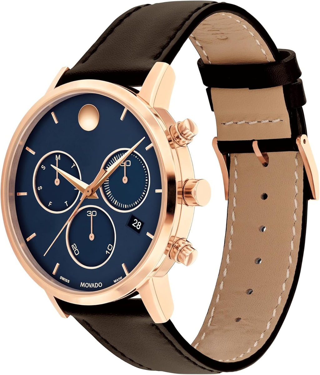 Swiss Quartz Chronograph Watch, Calfskin Strap, 42mm X796928