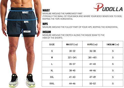 Men’s 2 in 1 Running Shorts 5" Quick Dry with Phone Pockets P636480