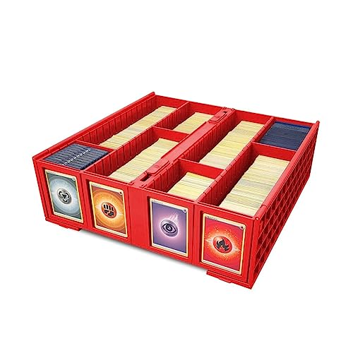Red Collectible Card Bin, Holds 3200 Cards, Includes 4 Dividers R37427