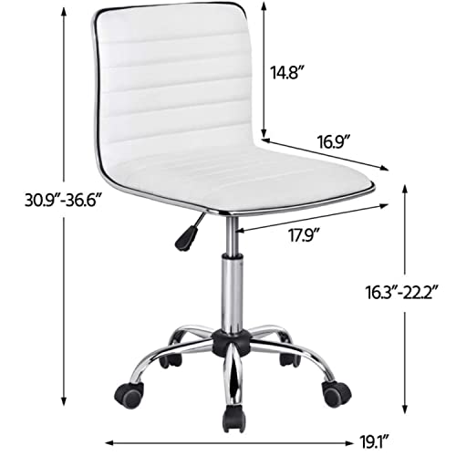 Low Back Armless PU Leather Desk Chair with Wheels M97698