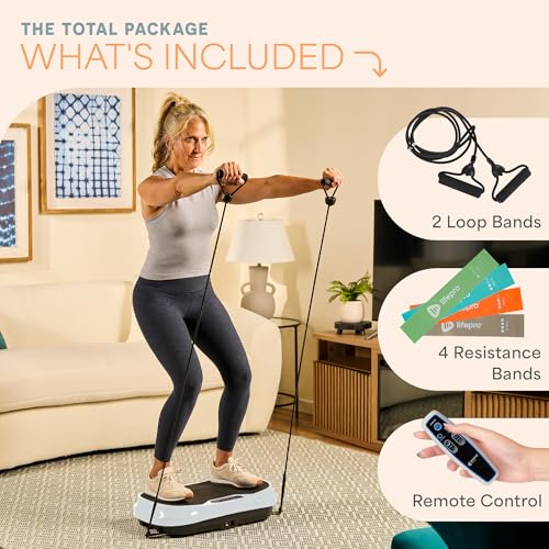 Mini Vibration Plate Exercise Machine with 2 Loop Bands & 4 Resistance Bands A7047