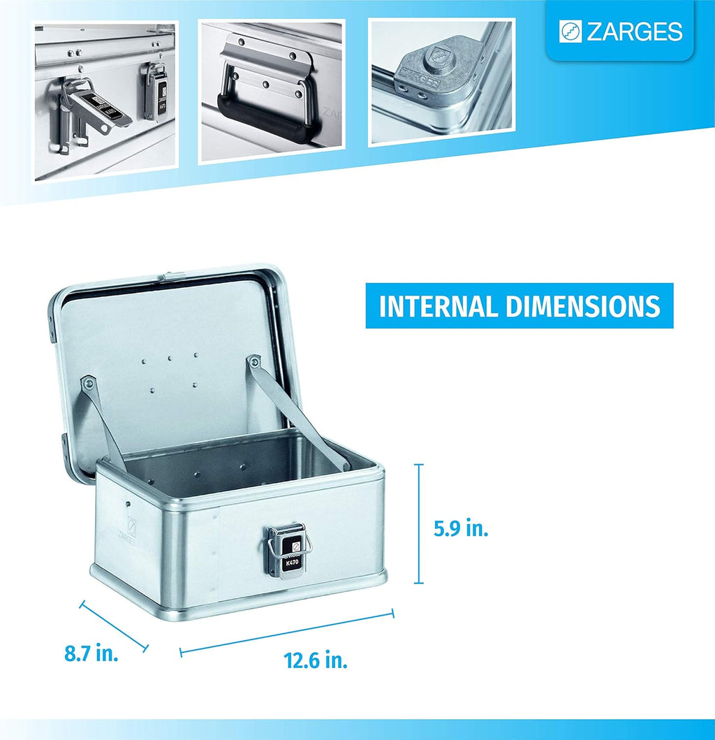 Aluminum Hard Protective Carrying Case, Stackable Storage, Safe Lock Box (44.1 x 28.3 x 18.9 Inches) V9770