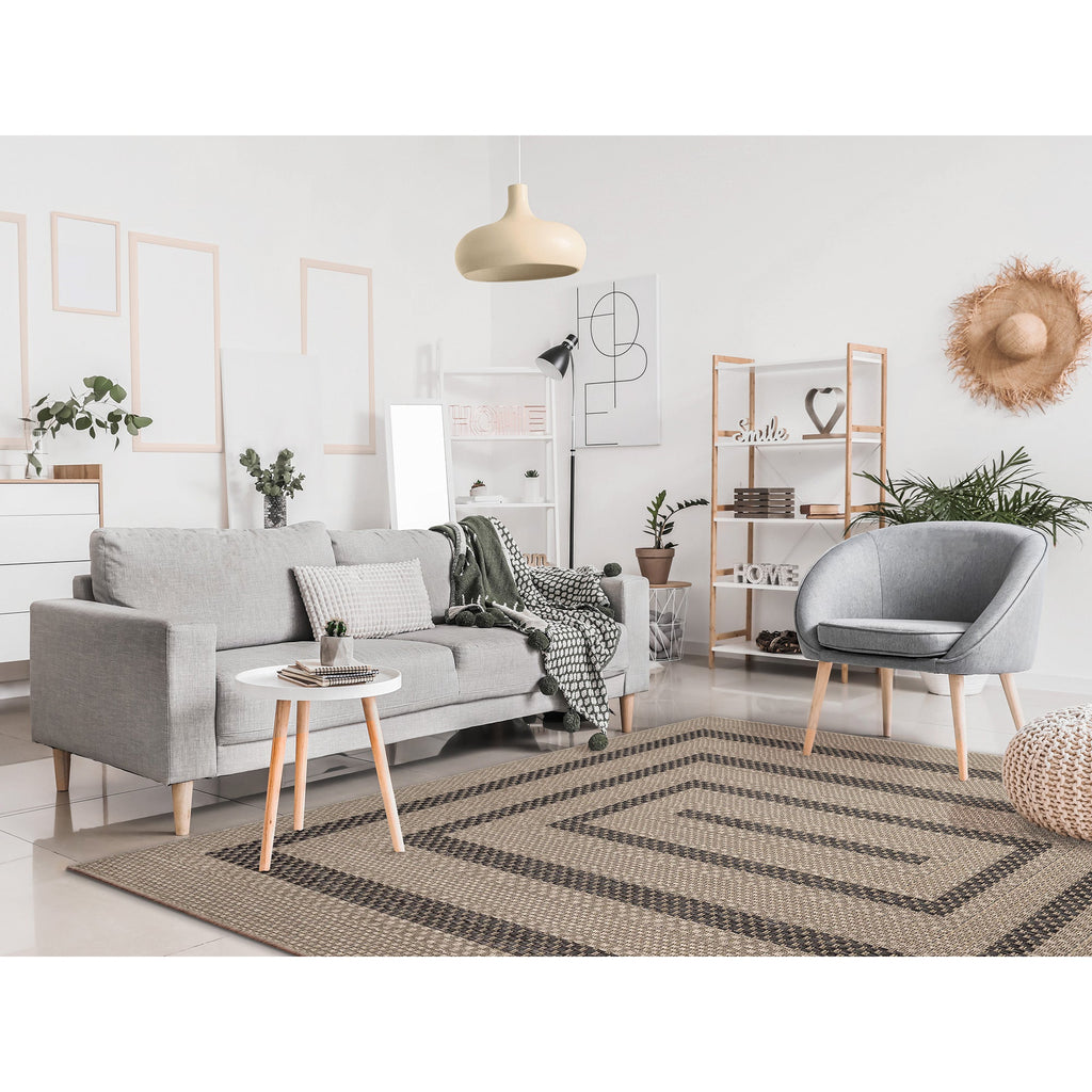 Monaco Multi Border Indoor Outdoor Area Rug
