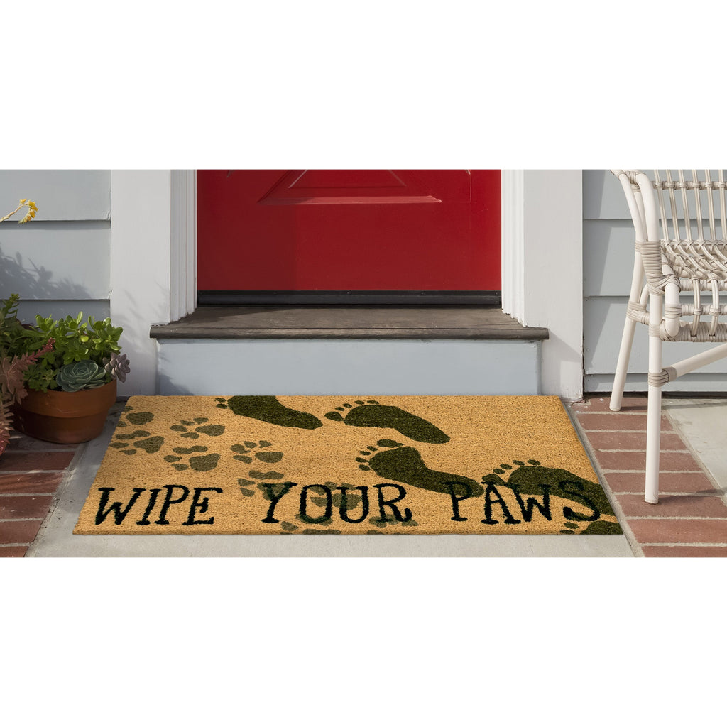 Natura Wipe Your Paws Coir Doormat with Non-Skid Backing