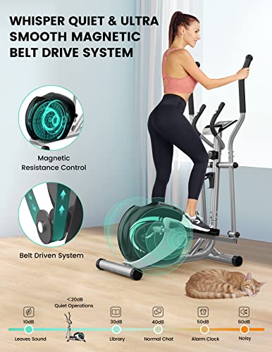 Compact Elliptical Exercise Machine with 8 Levels Adjustable Resistance T71400
